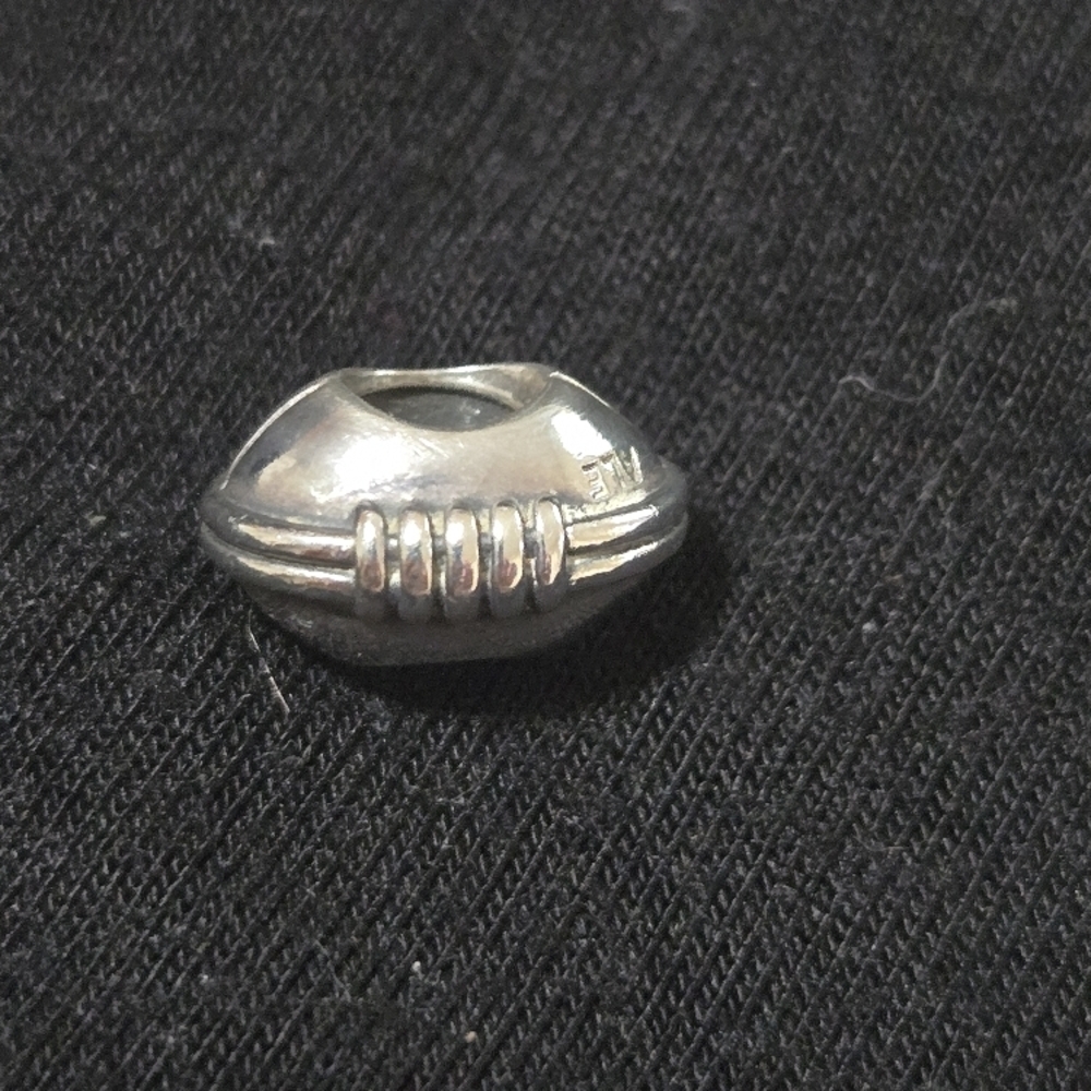Silver Football Bead Charm